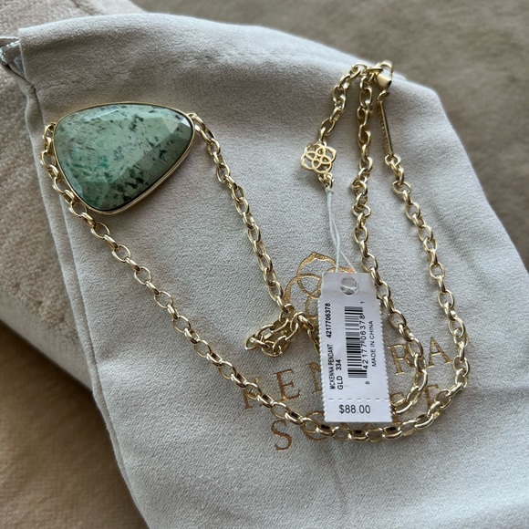 NWT Kendra Scott McKenna Pendant Gold Turquoise - Picture 6 of 7